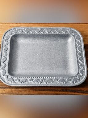 Vintage Pewter (Wilton Armetale Antiquity) Small Rectangular Tray Dove and Heart